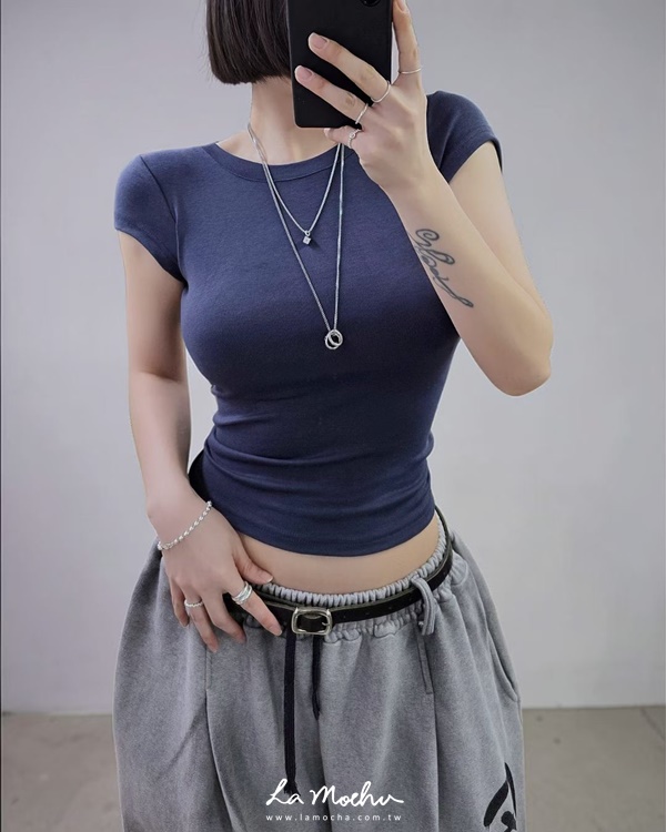 後扭結圓領美背BRA上衣